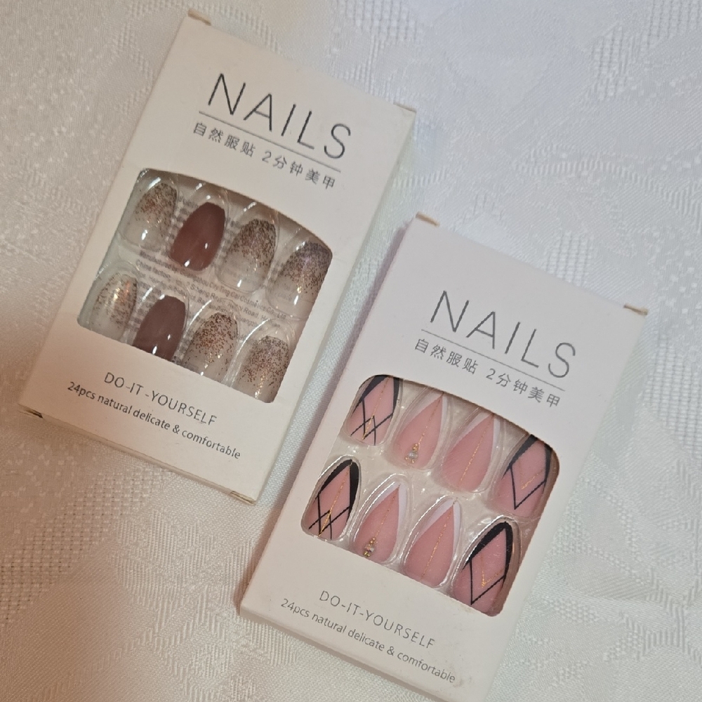 NIB Do-It-Yourself press on nails 2 pkgs